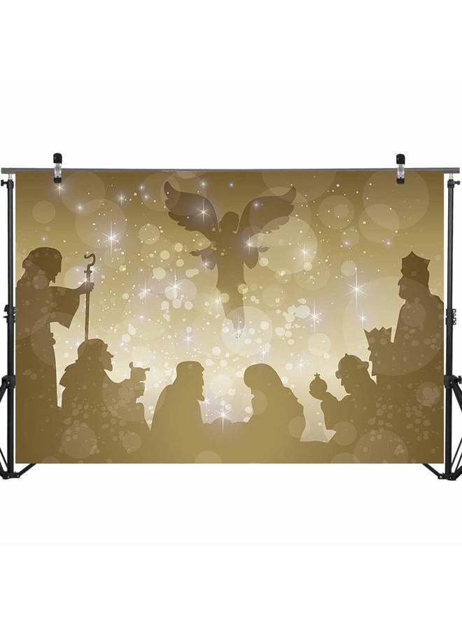 Mocsicka Birth of Jesus Backdrop 7x5ft Christmas Night Manger Nativity Photography Background Christ Child Birth of Jesus Manger Banner Photo Backdrops - Image 5